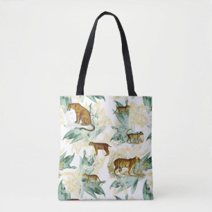 Tote Bag Cool Tropical Safari Wild Cats Tiger Leopard