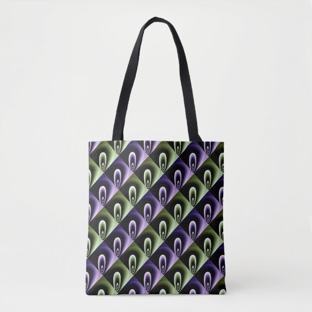 Tote Bag Cool vert et violet Motif moderne (Devant)
