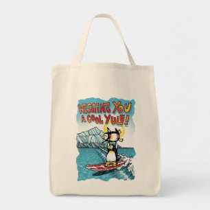 Tote Bag Cool Yule Tandem Surf Penguins Hawaiiens