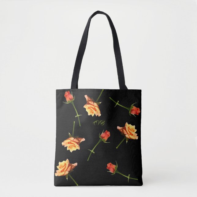 Tote Bag Copie Fourre-tout GR noir de roses de "réception (Devant)
