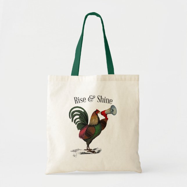 Tote Bag Coq avec Loudhailer 2 (Devant)