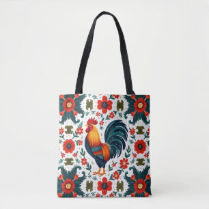 Tote Bag Coq coloré