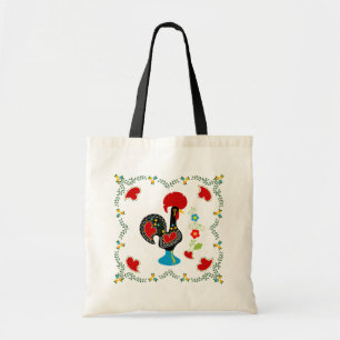 Tote Bag Coq traditionnel du Portugal en noir