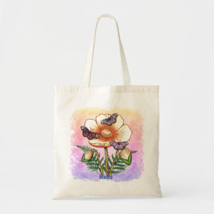Tote Bag Coquelicot jaune papillon