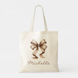 Tote Bag Coquette à l'aquarelle tendance féminine girly    