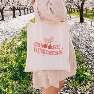 Tote Bag Coquette Bows & Cherries 'Choisissez la gentilless