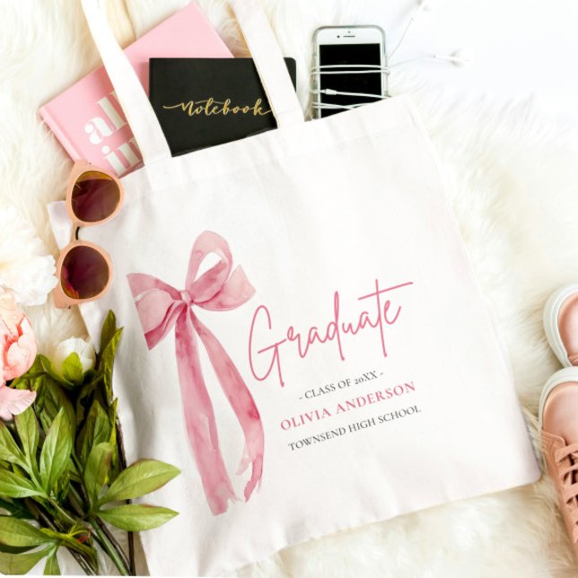 Tote Bag Coquette de la botte rose moderne Graduate Graduat (Créateur téléchargé)