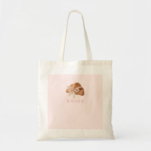 Tote Bag Coquette personnalisée Croissant rose Ribbon