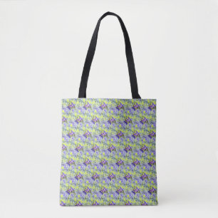 Tote Bag Coquillage bleu mer violet aquarelle peinture le