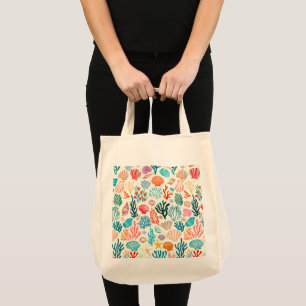 Tote Bag Coquillage de corail d'été tropical coloré