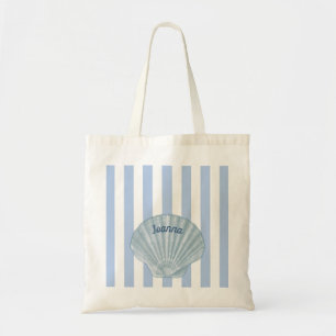 Tote Bag Coquillage et rayures bleus