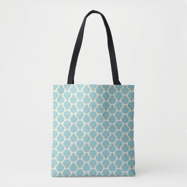 Tote Bag Coquillages bleus (Devant)