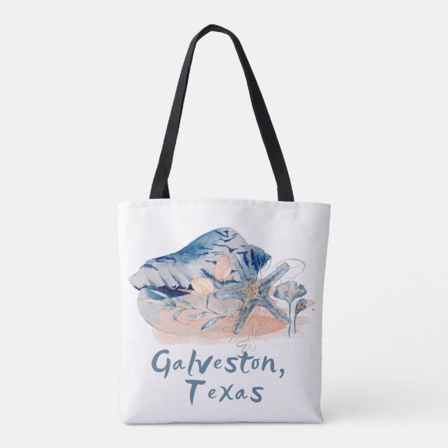 Tote Bag Coquillages de Galveston Texas (Dos)