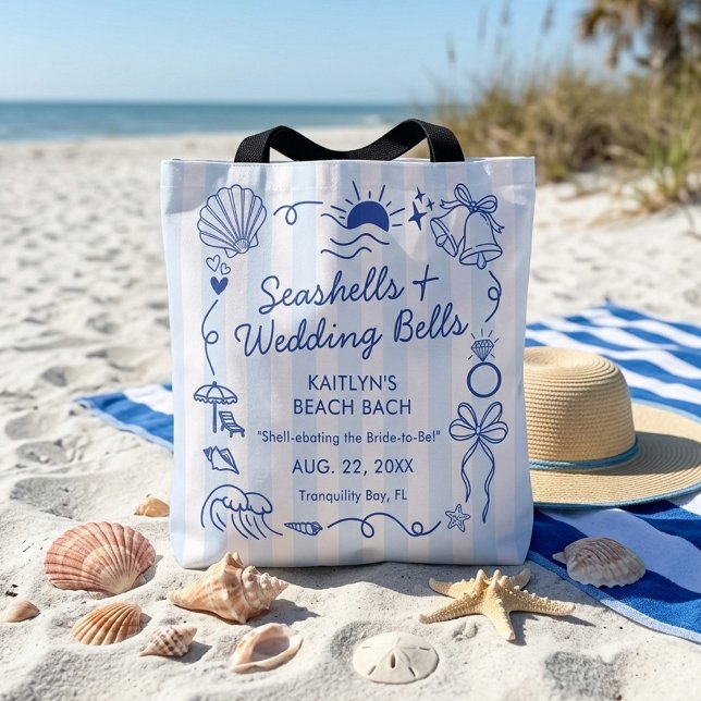 Tote Bag Coquillages et Cloches de Mariage Fête de Filles s (Créateur téléchargé)