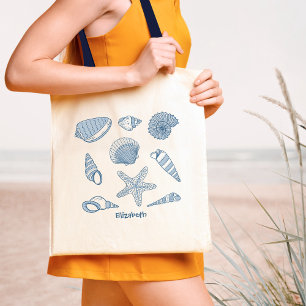 Tote Bag Coquillages & étoiles de mer - personnalisation