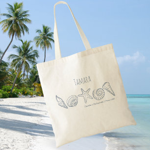 Tote Bag Coquillages tirés à la main et Bachelorette Star F