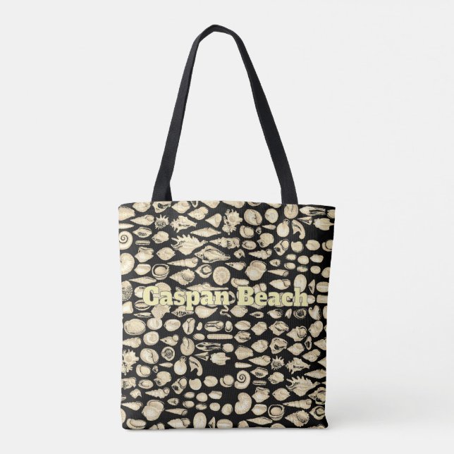 Tote Bag Coquille - Mer des Coquillages -Noir (Dos)