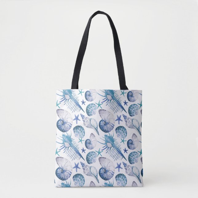 Tote Bag Coquilles d'aquarelle (Devant)