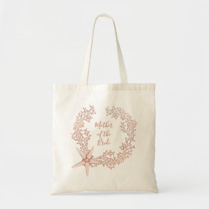 Tote Bag Coral Copper Wreath Mère de la mariée Mariage