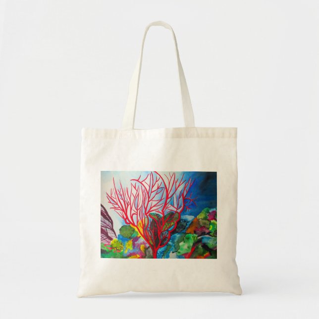 Tote Bag Coral Reef Grande barrière récif art océanique (Devant)