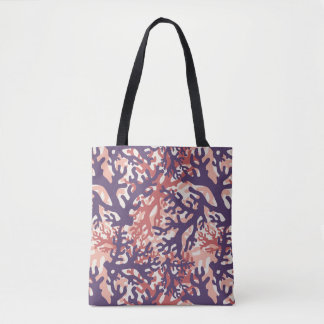 Tote Bag Coraux chevauchants Peach rouge violet