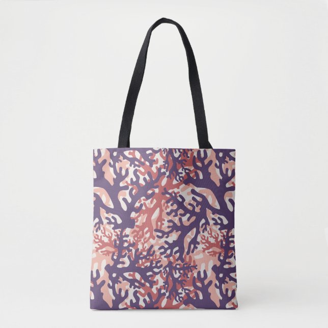 Tote Bag Coraux chevauchants Peach rouge violet (Devant)