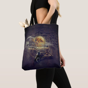 Tote Bag Corbeau gothique éffrayant En Pleine lune Hallowee