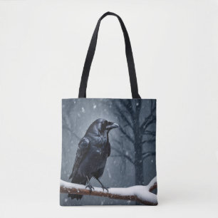 Tote Bag Corbeau noir foncé