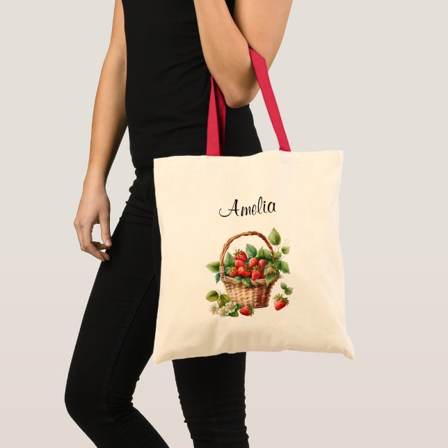 Tote Bag Corbeille pleine de fraises (Devant (produit))
