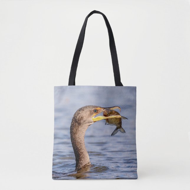 Tote Bag Cormoran avec un poisson (Devant)