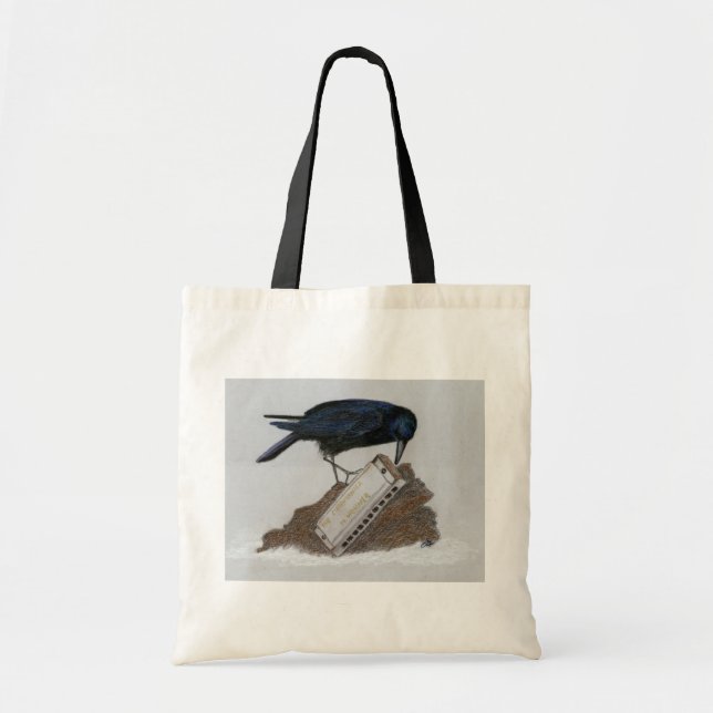 Tote Bag Corneille et Harmonica (Devant)