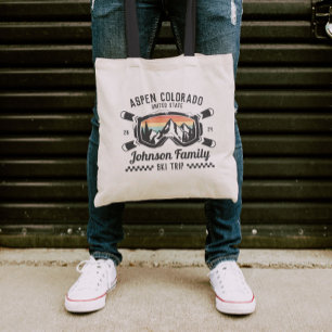 Tote Bag Correspondance de groupe de voyage de ski personna