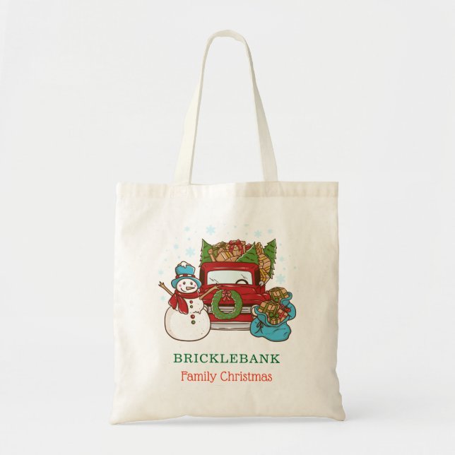 Tote Bag Correspondance de la famille de Noël Snowman (Devant)