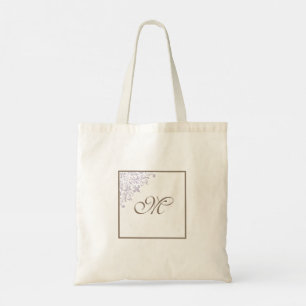 Tote Bag Cortège de Mariage Violet Français Monogramme Fleu