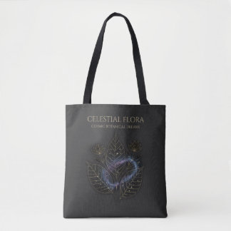 Tote Bag Cosmic Botanical Shadows & Starry Plant Outlines