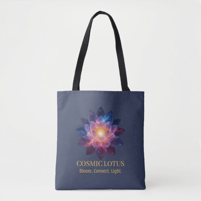 Tote Bag Cosmic Lotus Flower | Galaxy Bloom Energy (Devant)