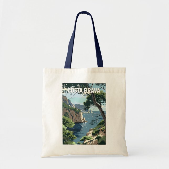 Tote Bag Costa Brava Espagne Voyage Art Vintage (Devant)