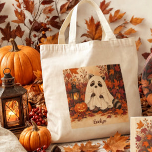 Tote Bag Costume de Fantôme de Raton Laveur Halloween Perso