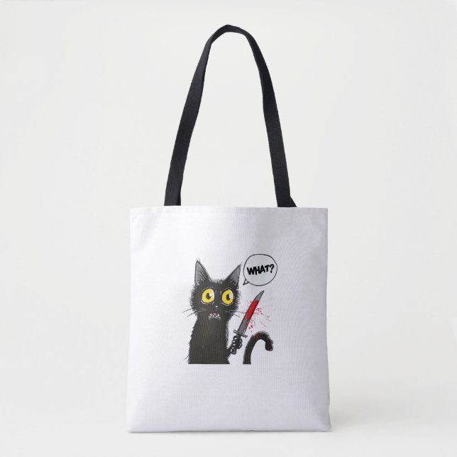Tote Bag Costume d'Halloween Chat Noir Quel Amoureux des ch (Devant)