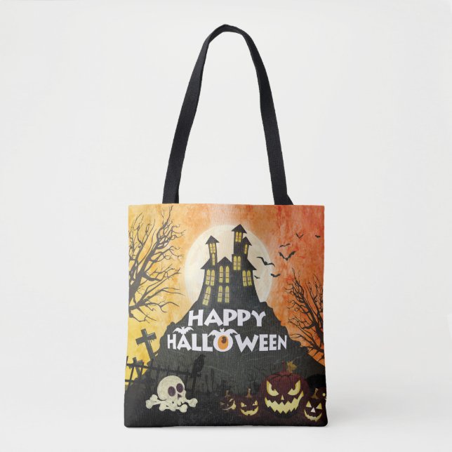 Tote Bag Costume Maison Hantée éffrayante nuit Ciel Hallowe (Devant)