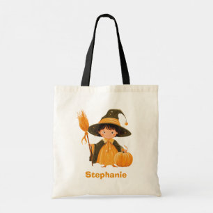 Tote Bag Costume sorcière ou traitement avec nom personnali