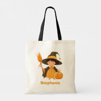 Tote Bag Costume sorcière ou traitement avec nom personnali