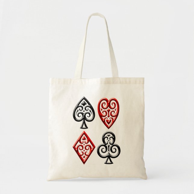 Tote Bag Costumes de carte de jeu de fer (Devant)