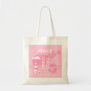 Tote Bag Côte d'Amalfi, Art de Voyage, Rose