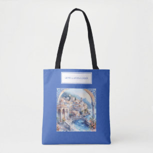 Tote Bag Côte d'Amalfi Carreaux bleus Italie