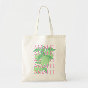 Tote Bag Côte d'Amalfi, Italie Art Voyage, Rose