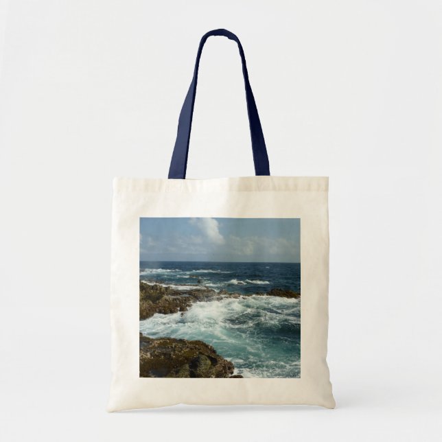 Tote Bag Côte rocheuse d'Aruba et océan bleu (Devant)