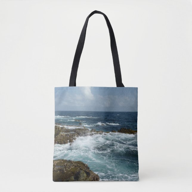 Tote Bag Côte rocheuse d'Aruba et océan bleu (Devant)