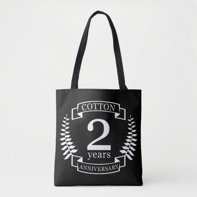 Tote Bag Coton mariage anniversaire 2 ans mariés (Devant)