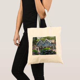 Tote Bag Cottage victorien en Bleu - Martha's Vineyard